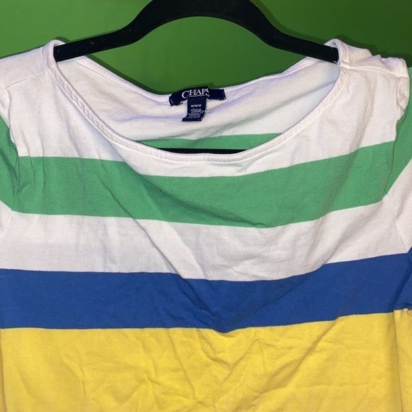 Ladies CHAPS stripes coloured tshirt great shape size Medium long sleeve shirt - Picture 3 of 7